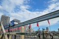 Monorail track line on pyrmont bridge at darling harbour.